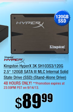 Kingston HyperX 3K SH103S3/120G 2.5 inch 120GB SATA III MLC Internal Solid State Drive (SSD) (Stand-Alone Drive)