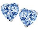 3.00 cttw Original Star K(TM) 7mm Heart Simulated Aquamarine Earring Studs