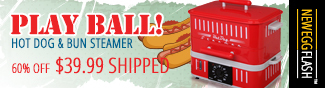 PLAY BALL! HOT DOG & BUN STEAMER. 60% OFF $39.99 SHIPPED. - NEWEGGFLASH