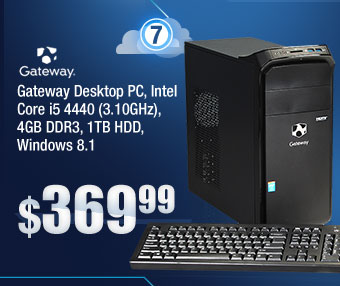 Gateway Desktop PC, Intel Core i5 4440 (3.10GHz), 4GB DDR3, 1TB HDD, Windows 8.1 