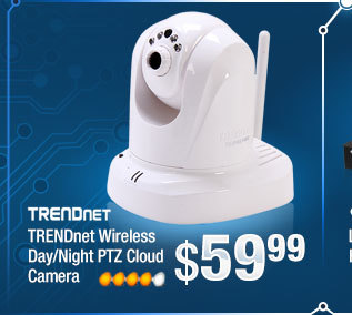 TRENDnet 640 x 480 MAX Resolution RJ45 Wireless Day/Night PTZ Cloud Camera