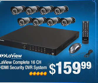 LaView LV-KD3468B Complete 16 CH HDMI Security DVR System - Retail