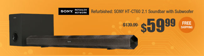 Refurbished: SONY HT-CT60 2.1 Soundbar with Subwoofer