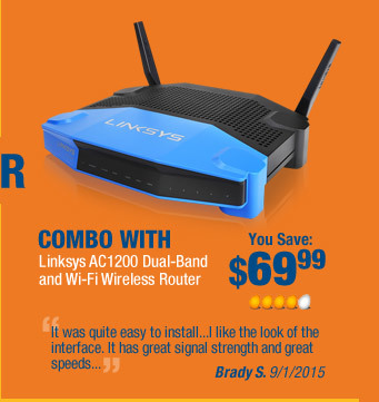 Combo with Linksys AC1200 Dual-Band and Wi-Fi Wireless Router