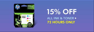 15% OFF ALL INK & TONER