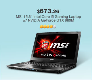 MSI 15.6" Intel Core i5 Gaming Laptop w/ NVIDIA GeForce GTX 960M