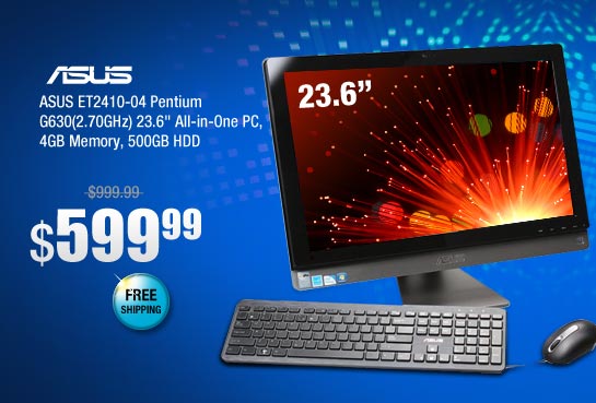 ASUS ET2410-04 Pentium G630(2.70GHz) 23.6 inch All-in-One PC, 4GB Memory, 500GB HDD