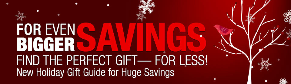 FOR EVEN BIGGER SAVINGS FIND THE PERFECT GIFT--FOR LESS! New Holiday Gift Guide for Huge Savings
