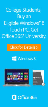 College student, buy an eligible Window 8 touch PC get office 365 University
