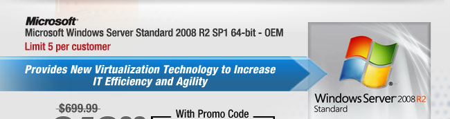 Microsoft Windows Server Standard 2008 R2 SP1 64-bit - OEM