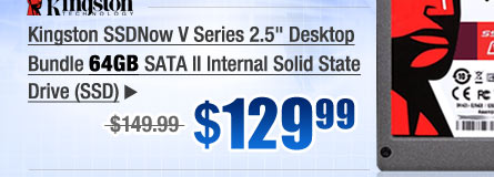 Kingston SSDNow V Series 2.5 inch Desktop Bundle 64GB SATA II Internal Solid State Drive (SSD)