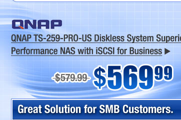 QNAP TS-259-PRO-US Diskless System Superior Performance NAS with iSCSI for Business