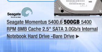 Seagate Momentus 5400.6 500GB 5400 RPM 8MB Cache 2.5 inch SATA 3.0Gb/s Internal Notebook Hard Drive -Bare Drive