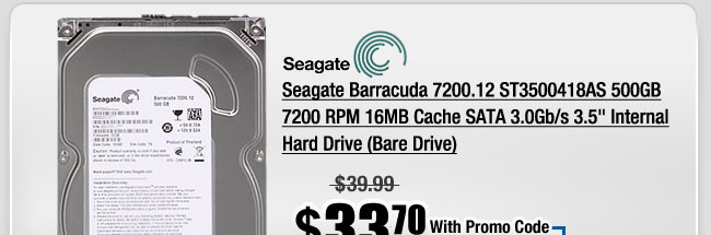 Seagate Barracuda 7200.12 ST3500418AS 500GB 7200 RPM 16MB Cache SATA 3.0Gb/s 3.5" Internal Hard Drive (Bare Drive)