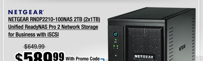 NETGEAR RNDP2210-100NAS 2TB (2x1TB) Unified ReadyNAS Pro 2 Network Storage for Business with iSCSI