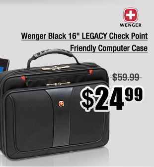 Wenger Black 16" LEGACY Check Point Friendly Computer Case