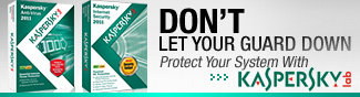 Kaspersky - DON'T LET YOUR GUARD DOWN
Protect Your System With Kaspersky.