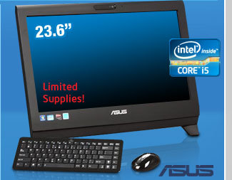 ASUS ET2400IGTS-B008E 23.6" Intel Core i5 2400S(2.50GHz) 6GB DDR3 1TB HDD Capacity AMD Radeon HD 6470 All-in-One PC