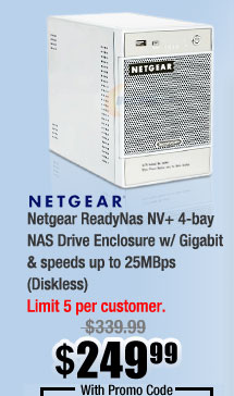 Netgear ReadyNas NV+ 4-bay NAS Drive Enclosure w/ Gigabit & speeds up to 25MBps (Diskless)