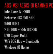 ABS-MSI AEGIS-01 GAMING PC