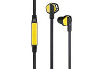 Kicker Cypher In-Ear Headphones with 3-Button In-Line Mic and Apple Controls, Yellow/Black