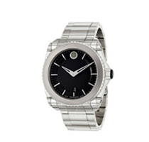 Movado Men's Master Black Dial Titanium Bezel Stainless Steel WatchV