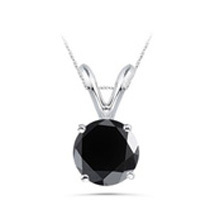 2.50 cttw Genuine Black Diamond Pendant Set