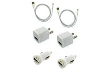 iPhone 5 Lighting USB Cables, AC Chargers, Car Chargers (2 Pack) 