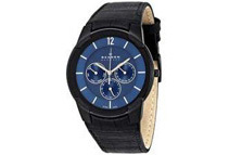 Skagen Men's Leather Blue Dial Watch