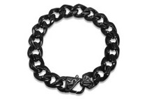 Men's Black Stainless Steel Curb Link Bracelet