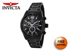 Invicta Men's 0794 II Collection Chronograph Black Dial Black Ion-Plated Stainless Steel Watch