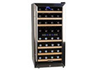 Koldfront 32-Bottle Freestanding Dual Zone Wine Cooler, Black / Stainless Steel