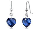 9.75 Ct Heart Shape Blue Sapphire earrings