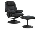 PRIMO Total Comfort Black Swivel Recliner with Ottoman