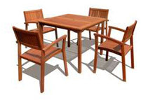 5-Pc. Outdoor Stackable Chairs Dining Set