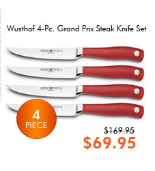 Wusthof 4-Pc. Grand Prix Steak Knife Set, Red