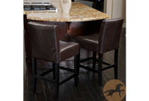 Lopez Brown Leather Counterstools (Set of 2)