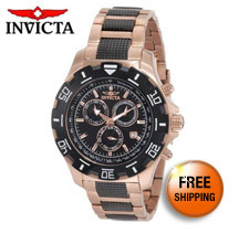 Invicta II Chronograph 18k Rose Gold-Ion Watch 1221