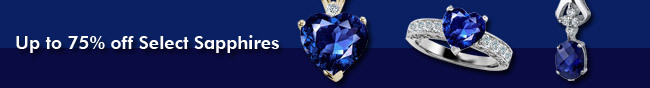 Up to 75% off Select Sapphires