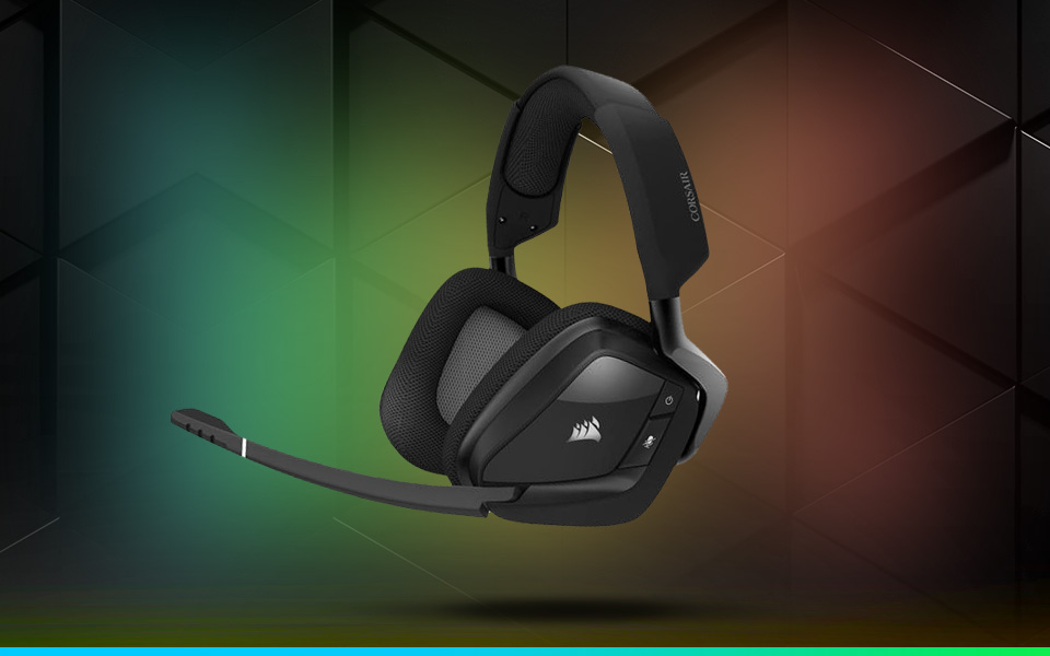 Corsair VOID RGB ELITE Wireless USB Type-A Connector Circumaural Premium Gaming Headset with 7.1 Surround Sound, Carbon