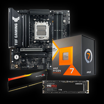 CPU Motherboard Memory SSD Combo - AMD Ryzen 7 7700X3D with ASUS TUF GAMING B850M-E WIFI and G.SKILL Flare X5 16GB 288-Pin PC RAM DDR5 6000 and SAMSUNG 990 PRO SSD 1TB PCIe 4.0