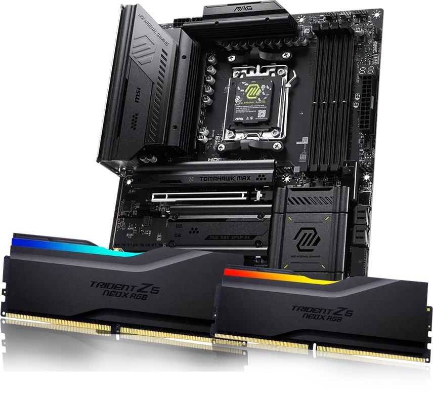 G.SKILL Trident Z5 NeoX RGB DDR5 memory with an AMD X870E motherboard