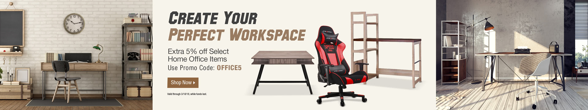5% off select Home Office items with promo code