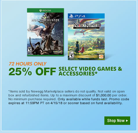 25% OFF SELECT VIDEO GAMES & ACCESSORIES*