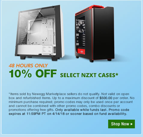 10% OFF SELECT NZXT CASES*
