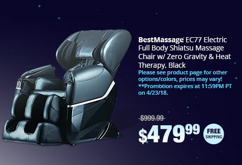 BestMassage EC77 Electric Full Body Shiatsu Massage Chair w/ Zero Gravity & Heat Therapy, Black