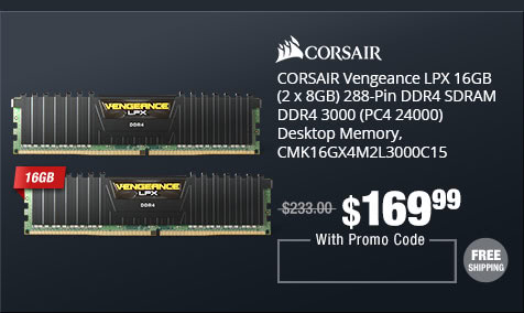 CORSAIR Vengeance LPX 16GB (2 x 8GB) 288-Pin DDR4 SDRAM DDR4 3000 (PC4 24000) Desktop Memory, CMK16GX4M2L3000C15