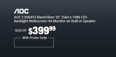 AOC C3583FQ Black/Silver 35” 2560 x 1080 LED Backlight Widescreen VA Monitor w/ Built-in Speaker