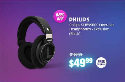 Philips SHP9500S Over-Ear Headphones - Exclusive (Black)