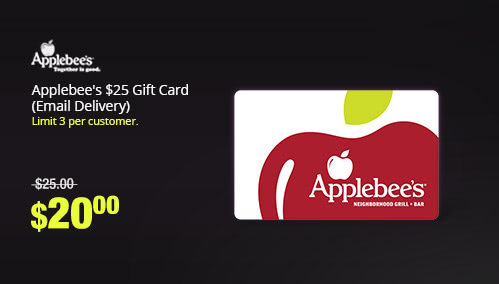 Applebee's $25 Gift Card (Email Delivery)